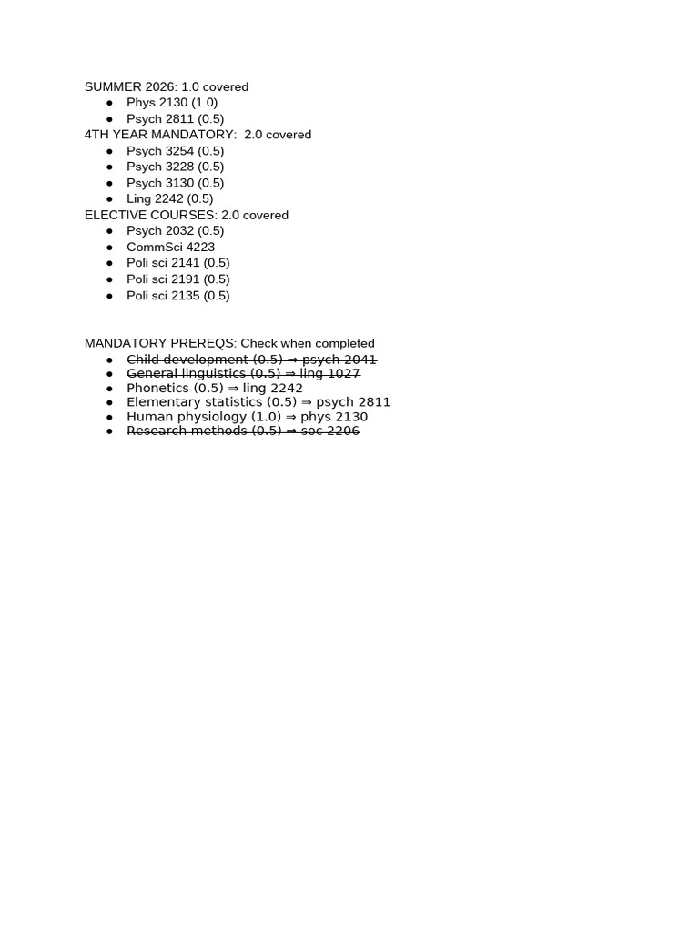 Summer 2026 Course Overview | PDF