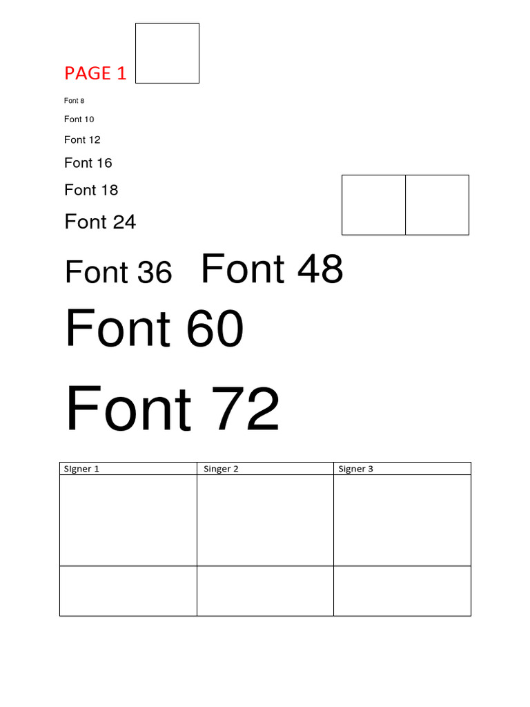 Font Size Options and Signers List | PDF