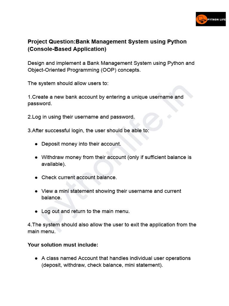 BankManagement System Project | PDF