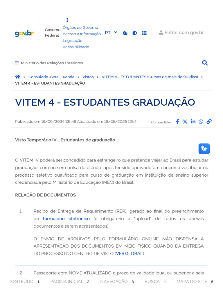 Visto VITEM 4 para Estudantes no Brasil | PDF | Brasil | Angola