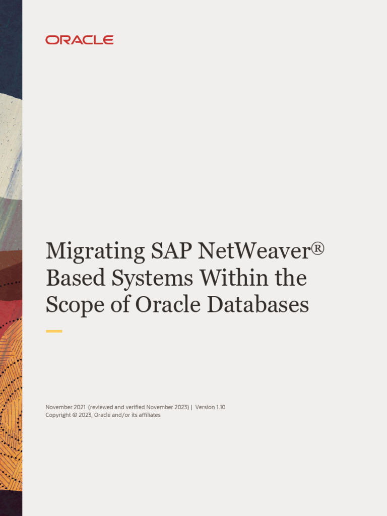 SAP NetWeaver Migration to Oracle DB | PDF | Databases | Oracle Database