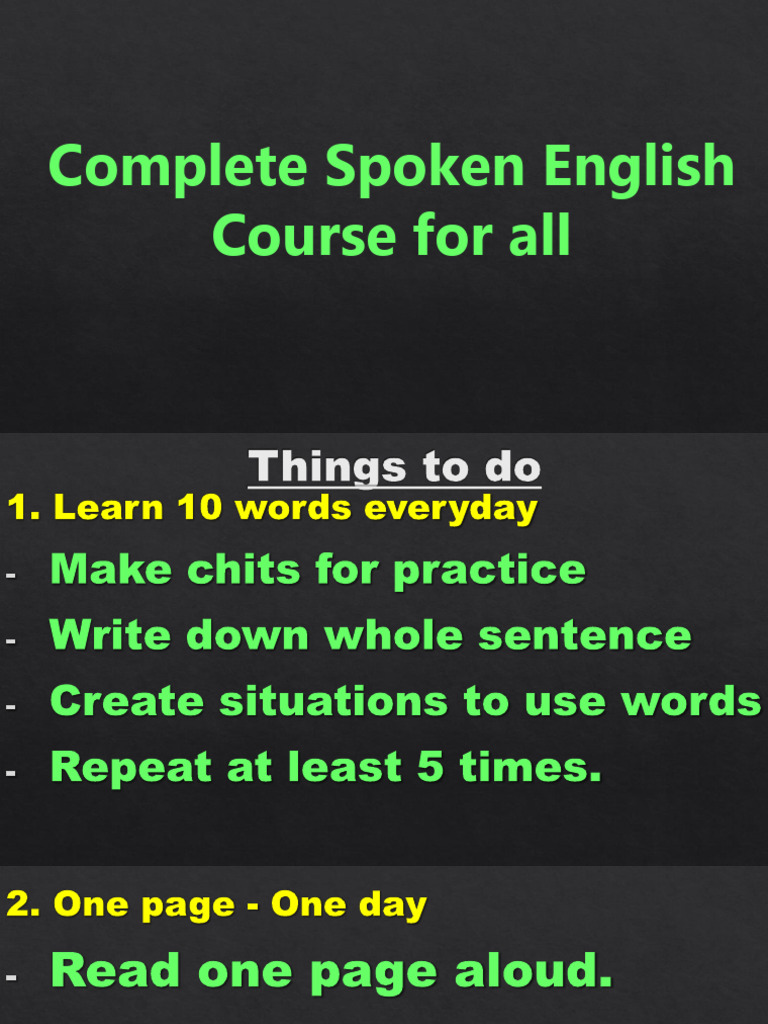 Master Spoken English: Essential Tips | PDF