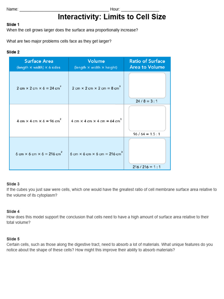 Interactivity +Limits+to+Cell+Size+and+Exploring+Mitosis | PDF