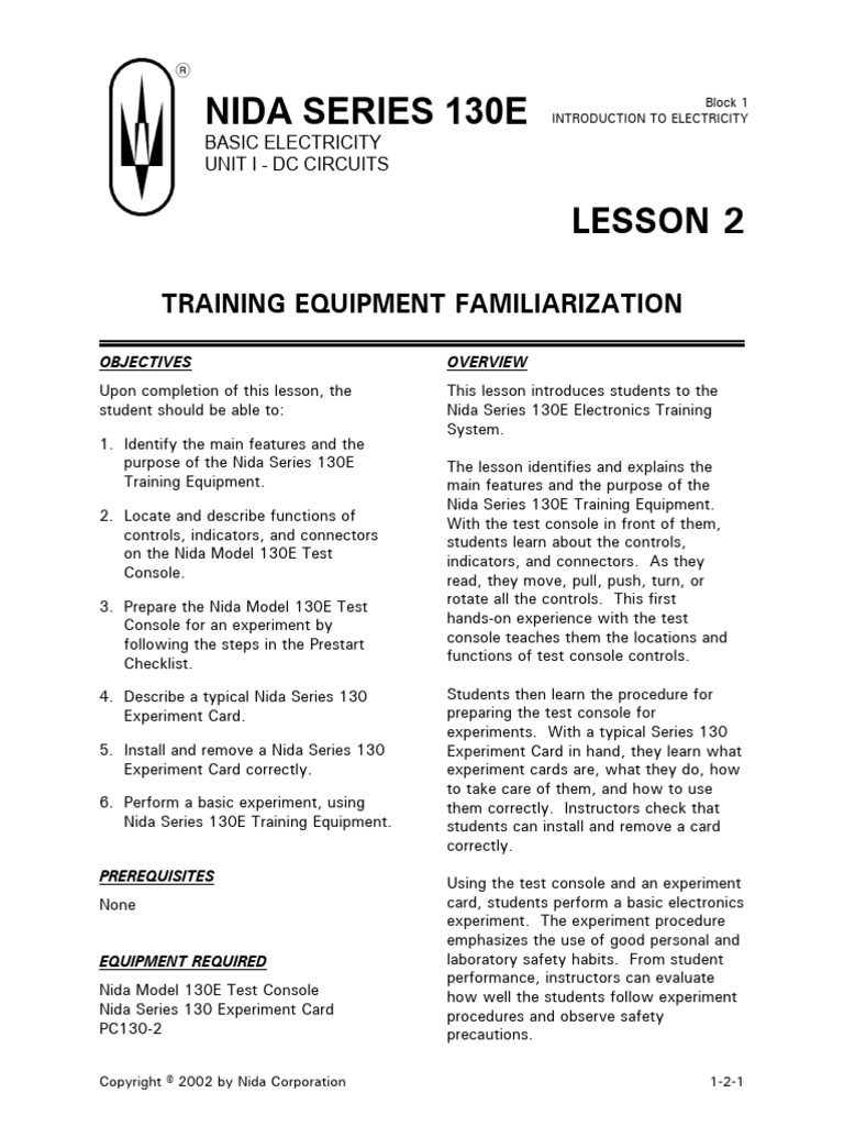 Nida Series 130E Training Equipment Guide | PDF | Computer Terminal ...