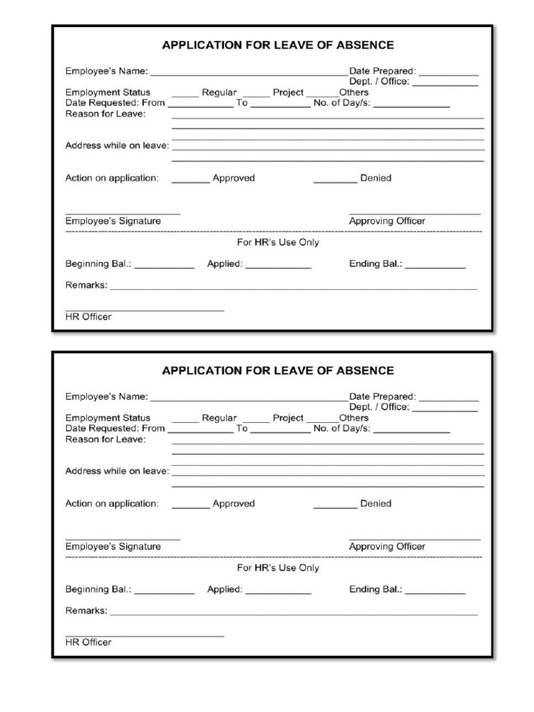 Application of Leave | PDF