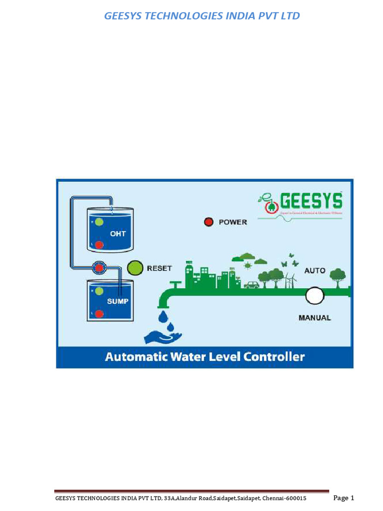 Automatic Water Level Controller Manual | PDF | Electrical Wiring | Switch