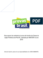 Prova Objetiva Auxiliar de Classe Prefeitura de Pilar Al 2010 Master