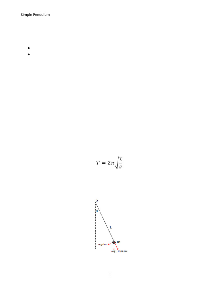 Simple Pendulum Experiment Guide | PDF