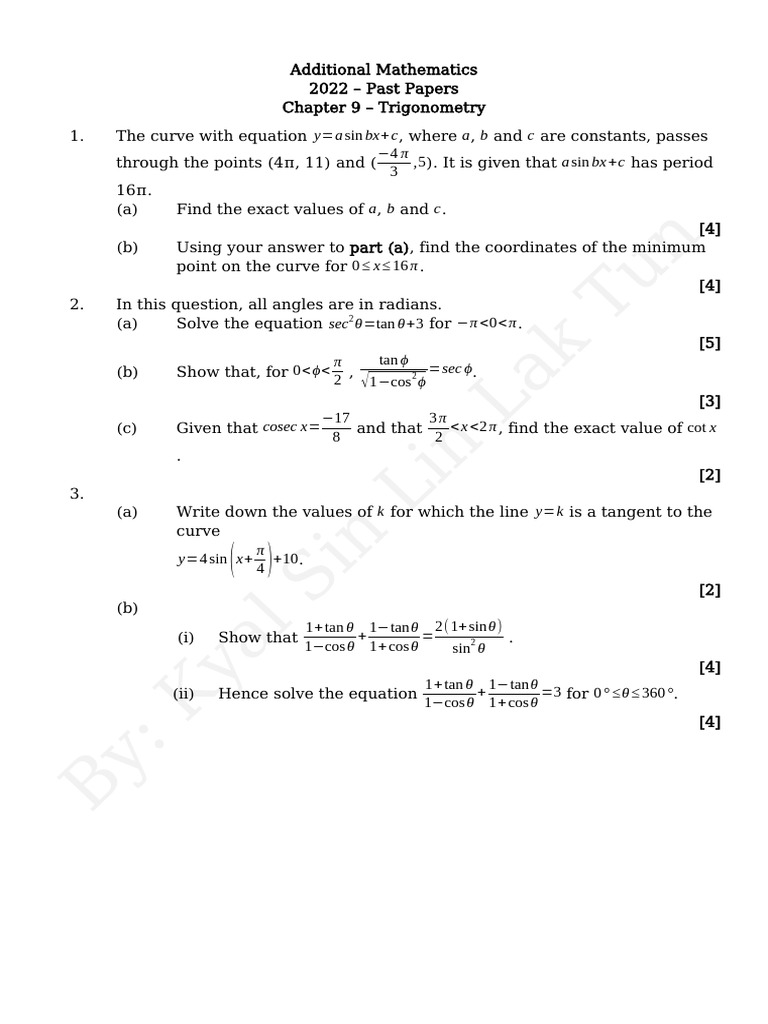A Maths - Chapter 9 | PDF | Equations | Pi