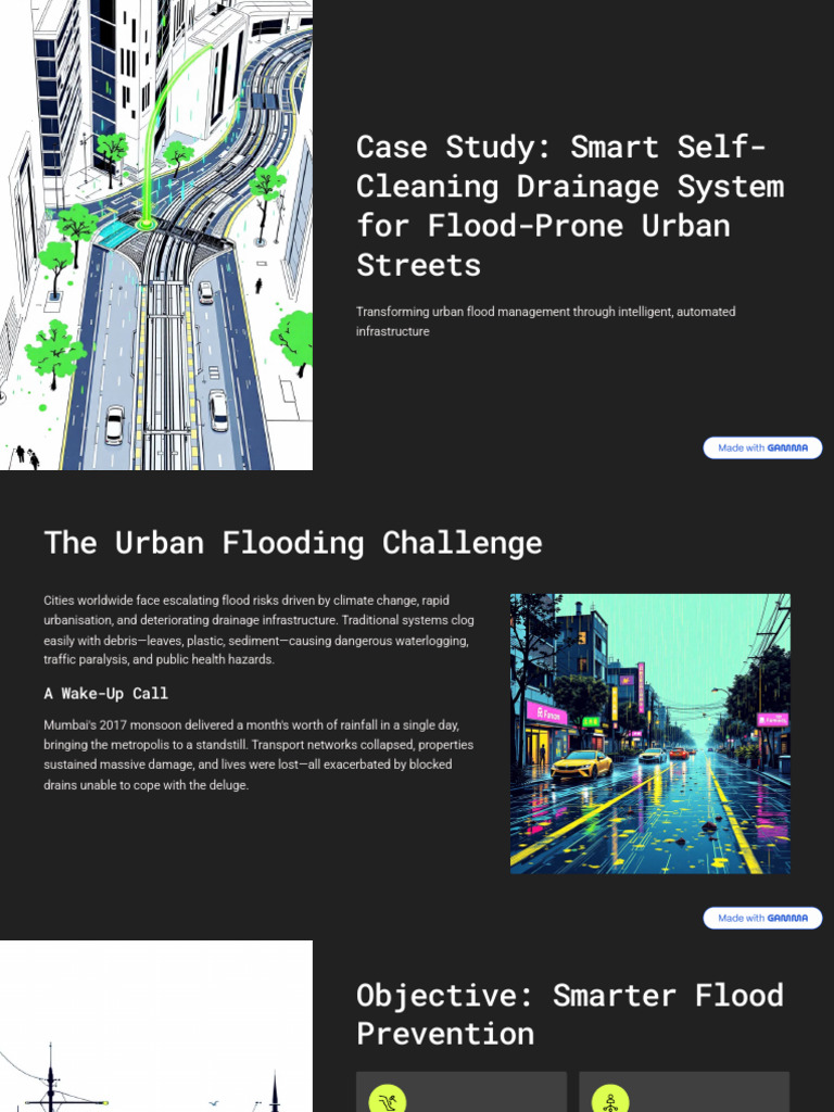 Smart Self-Cleaning Drainage Case Study | PDF | Flood | Infrastructure