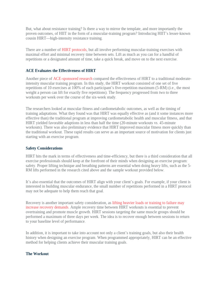 HIRT | PDF | Strength Training | High Intensity Interval Training