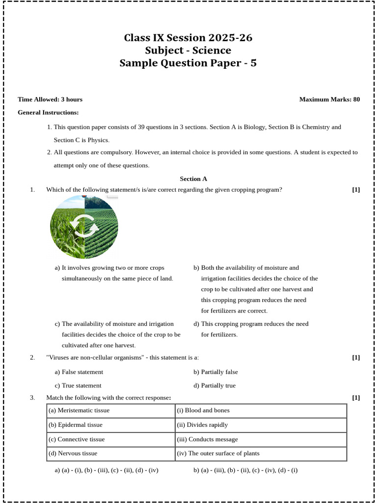Class 9 Set 5 Science | PDF | Atoms | Weight