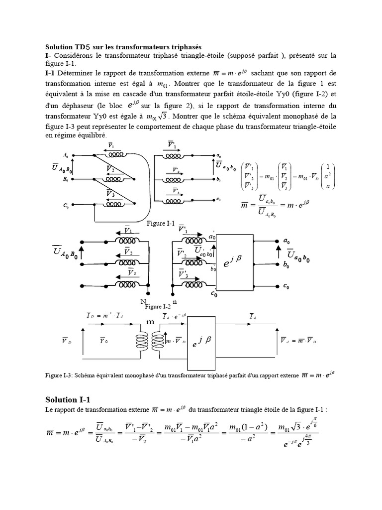 ETT Générale Solution TD5Transfo Triphasés PDF Transformateur — free download