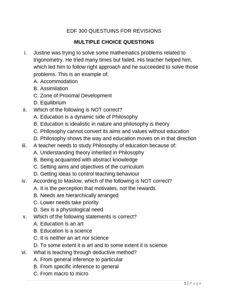 300 Educational Philosophy Questions | PDF | Learning | Pragmatism