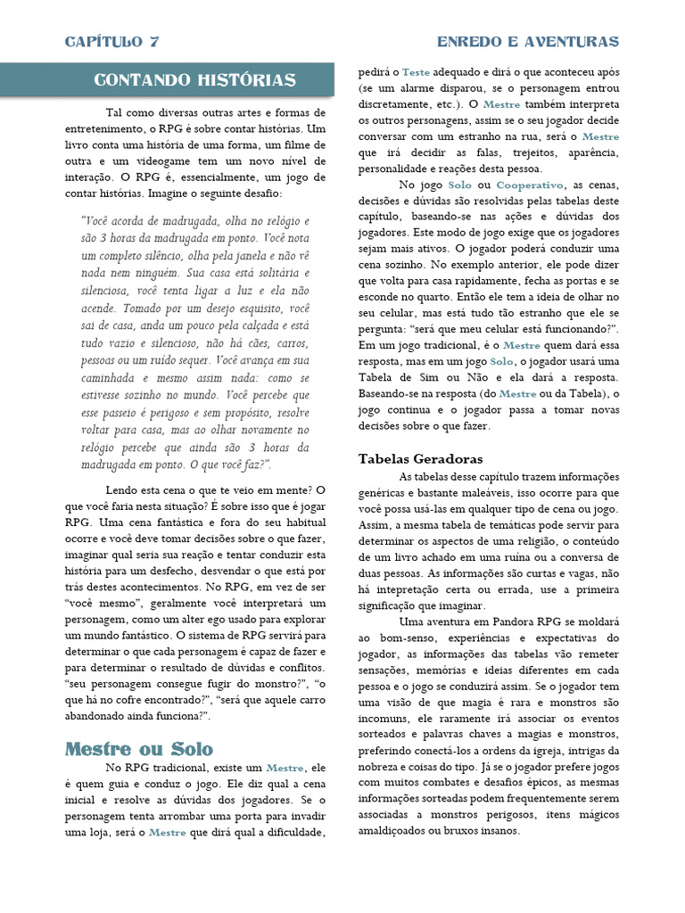 Enredo e Aventuras no RPG | PDF | Jogos de RPG