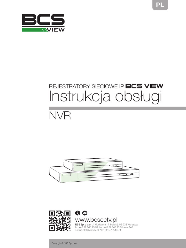 Instrukcja Obslugi Rejestratory Sieciowe Bcs View | PDF