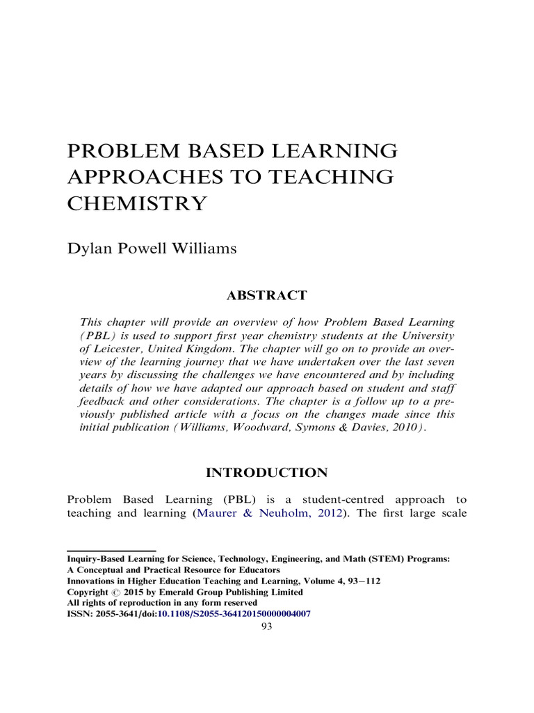 PBL in First-Year Chemistry Education | PDF | Learning | Cognition
