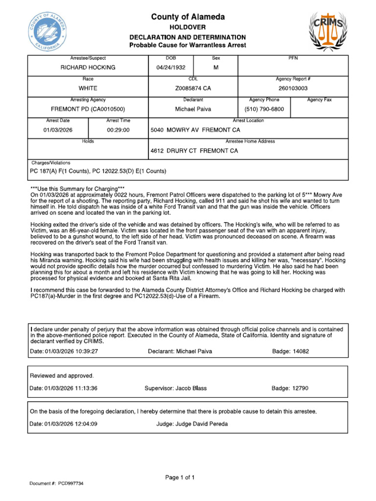 Hockings Probable Cause Declaration | PDF