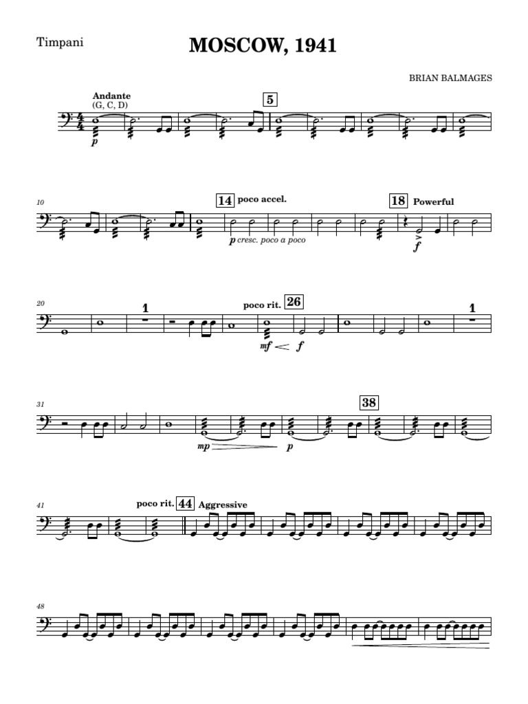 Moscow 1941 Timpani | PDF | Musical Forms | Elements Of Music