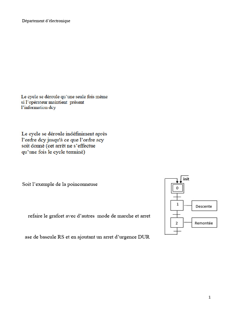 Cours API : Cycle unique et Grafcet | PDF | Informatique