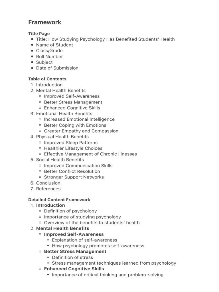 Framework | PDF | Psychology | Mental Health