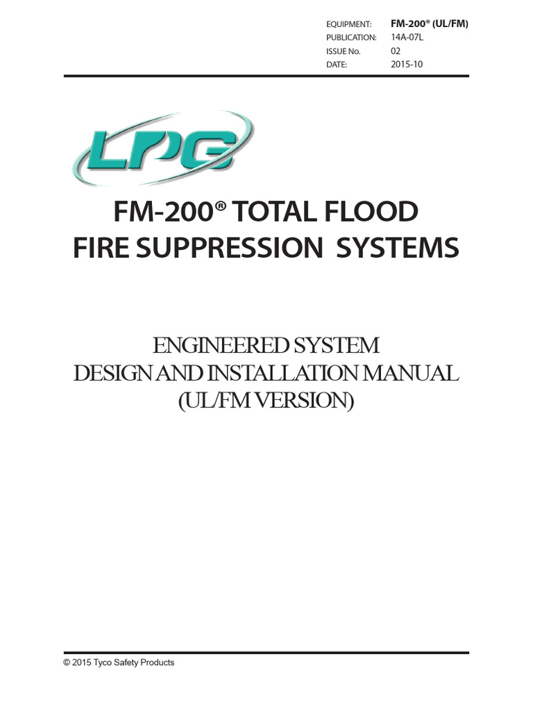 FM-200 Fire Suppression System Manual | PDF | Valve | Rectifier