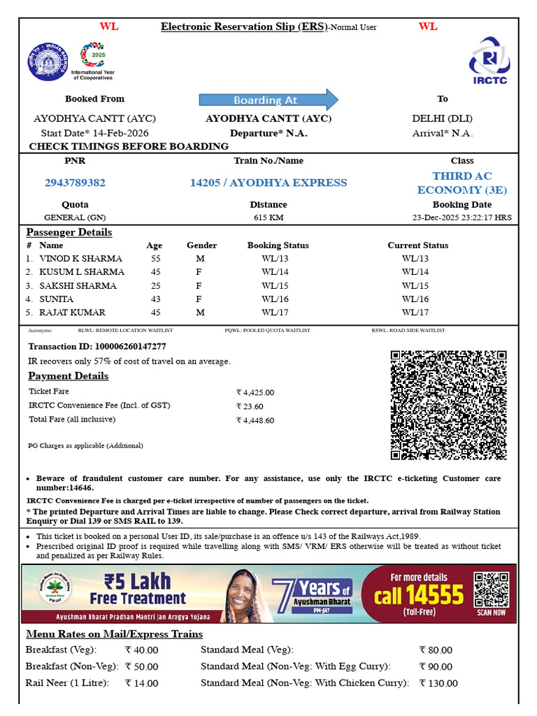 Ticket Ayc to Del | PDF | Identity Document