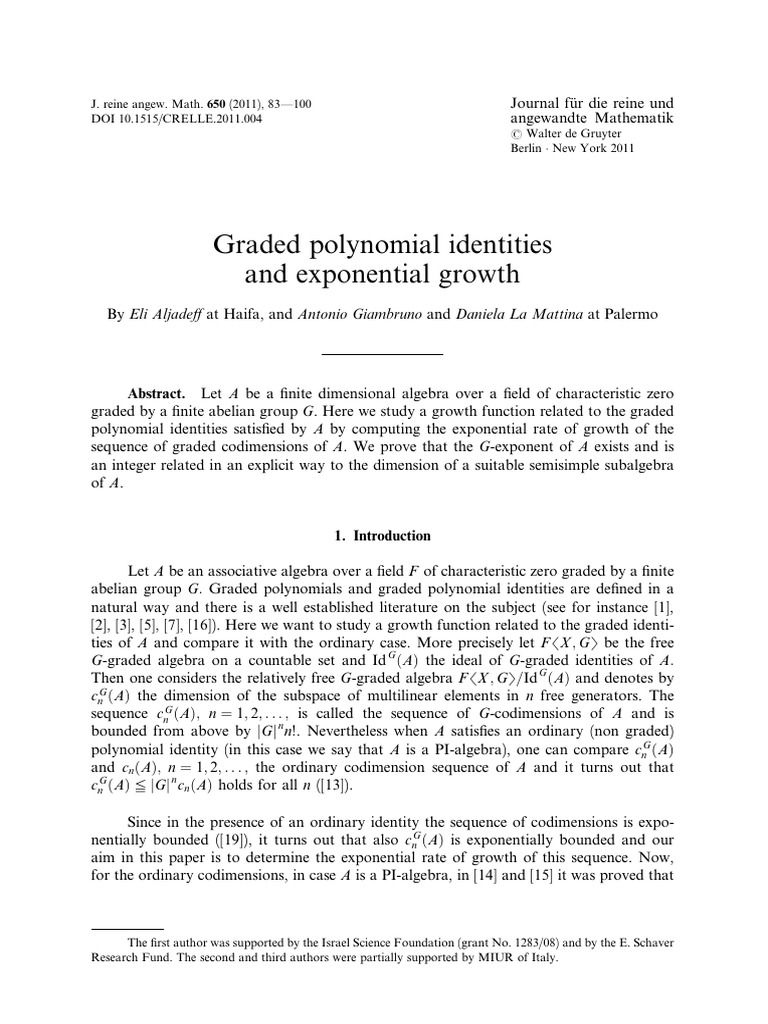 Aljadeff,Giambruno,LaMattina 2011 CRELLE | PDF | Field (Mathematics ...