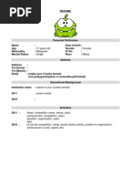 RESUME FOR SPM LEAVERS