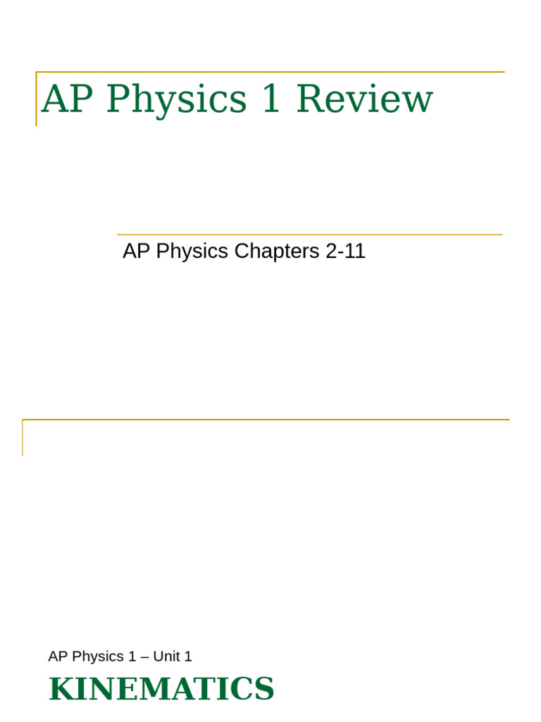 AP Physics 1 Comprehensive Review Guide | PDF | Force | Momentum
