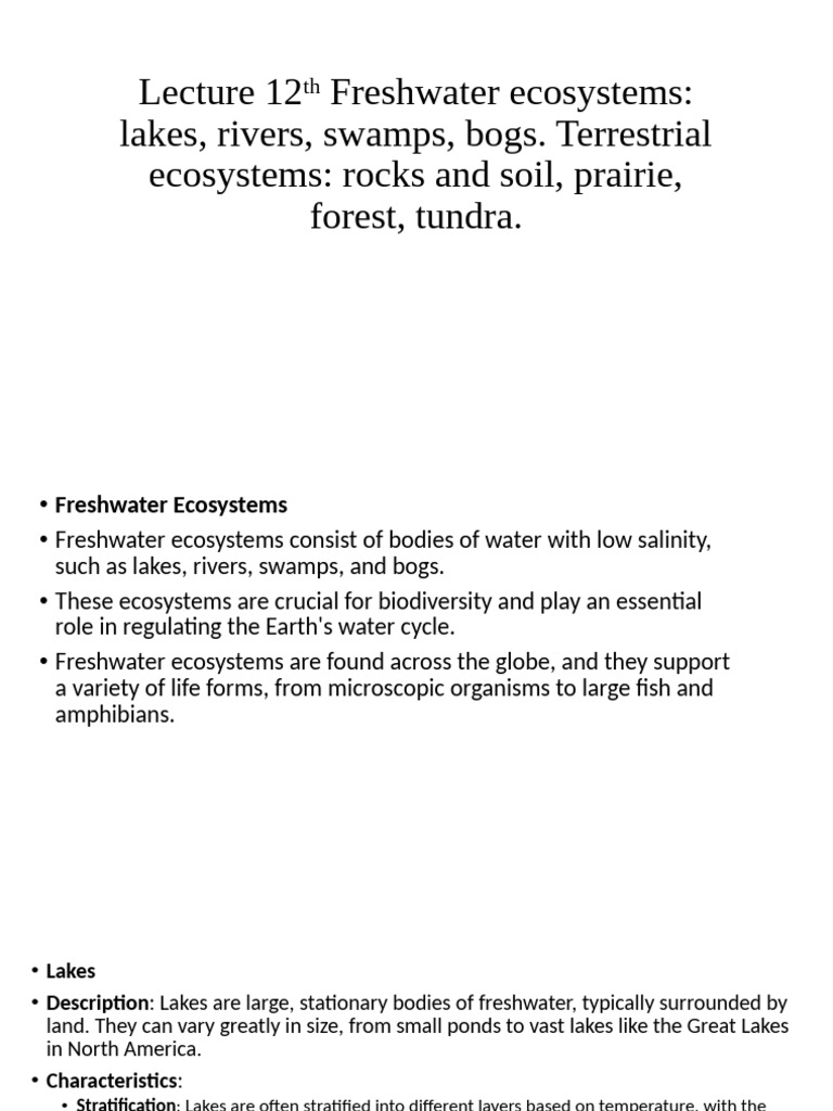 Freshwater and Terrestrial Ecosystems Overview | PDF | Forests | Soil