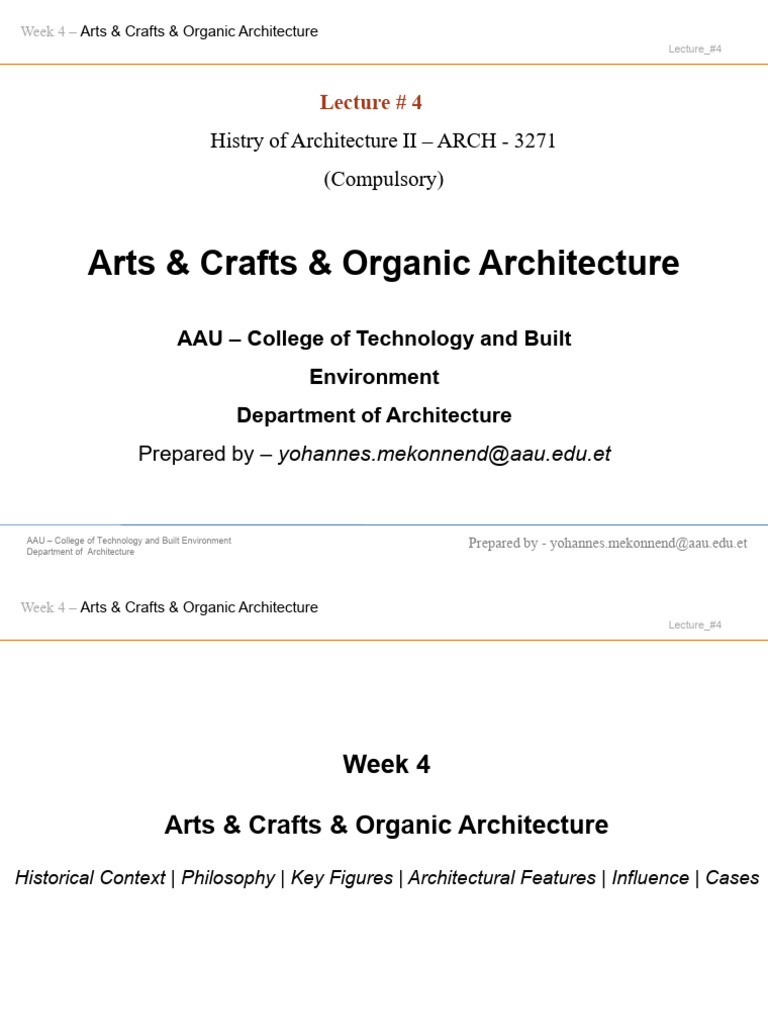 Arts & Crafts and Organic Architecture | PDF | Arts And Crafts Movement ...