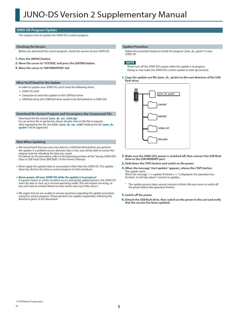JUNO-DS V2 Update Guide | PDF | Computer File | Zip (File Format)