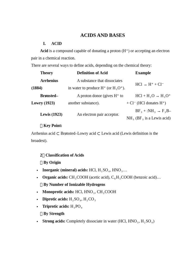 Acids and Bases | PDF | Acid | Hydroxide