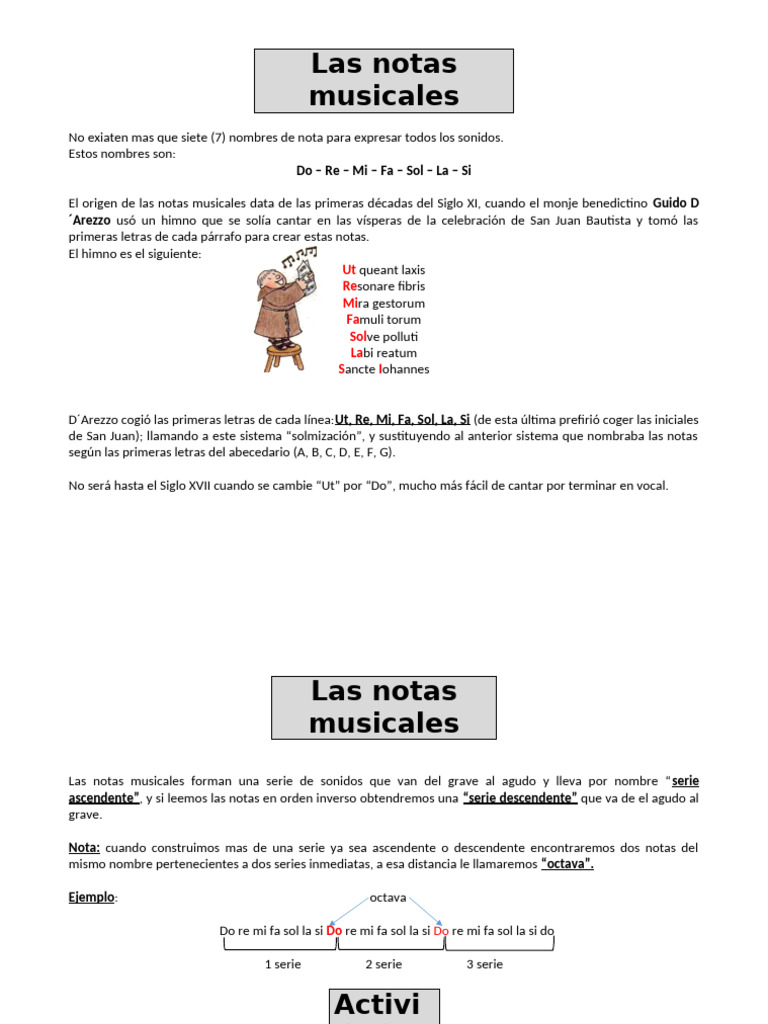 Historia y Estructura de las Notas Musicales | PDF | Pitch (Música ...