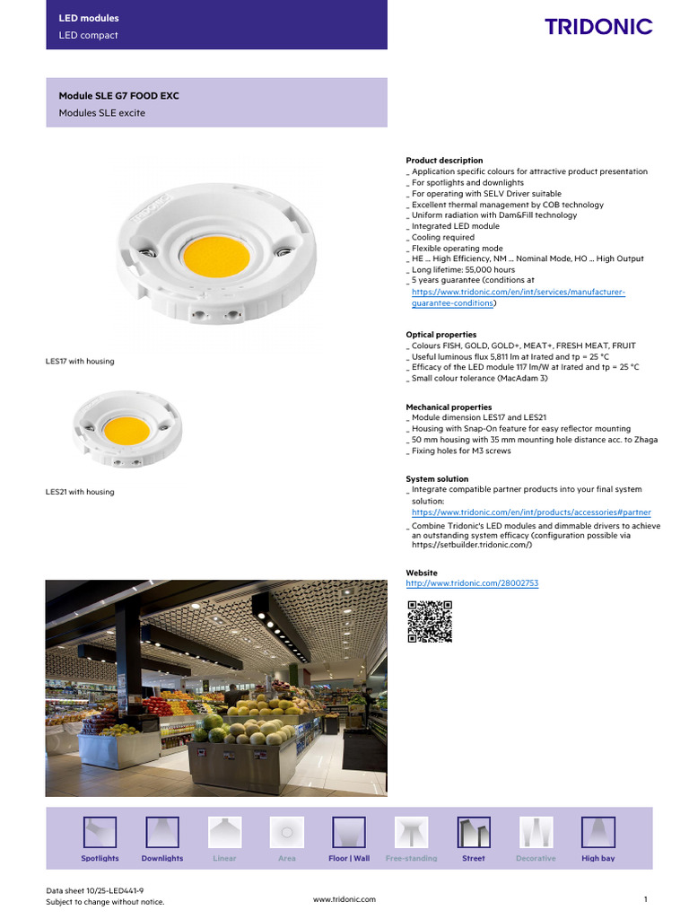 Tridonic SLE G7 LED Modules Overview | PDF | Electricity | Applied And ...