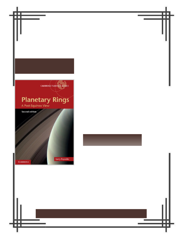 Planetary rings a post equinox view Esposito ebook collectors digital ...
