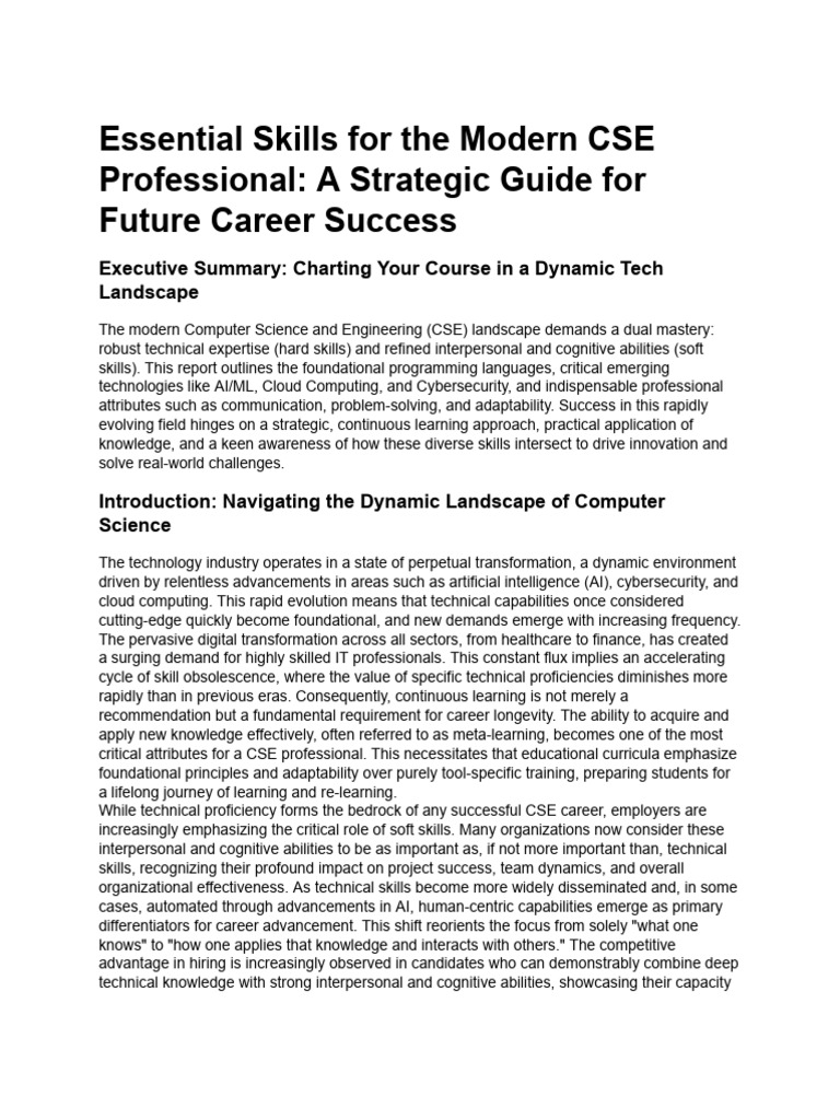 Essential Skills for CSE Success | PDF | Cloud Computing | Security