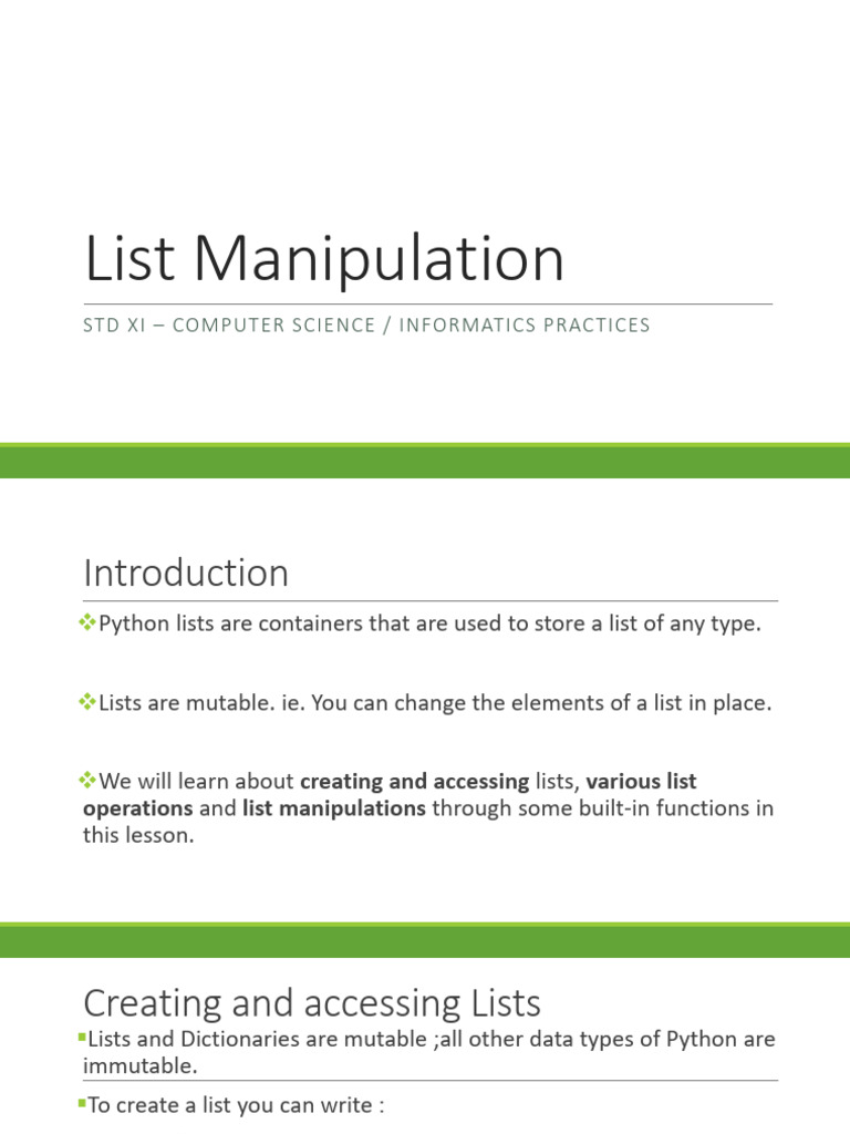 Python List Manipulation Techniques | PDF | String (Computer Science ...