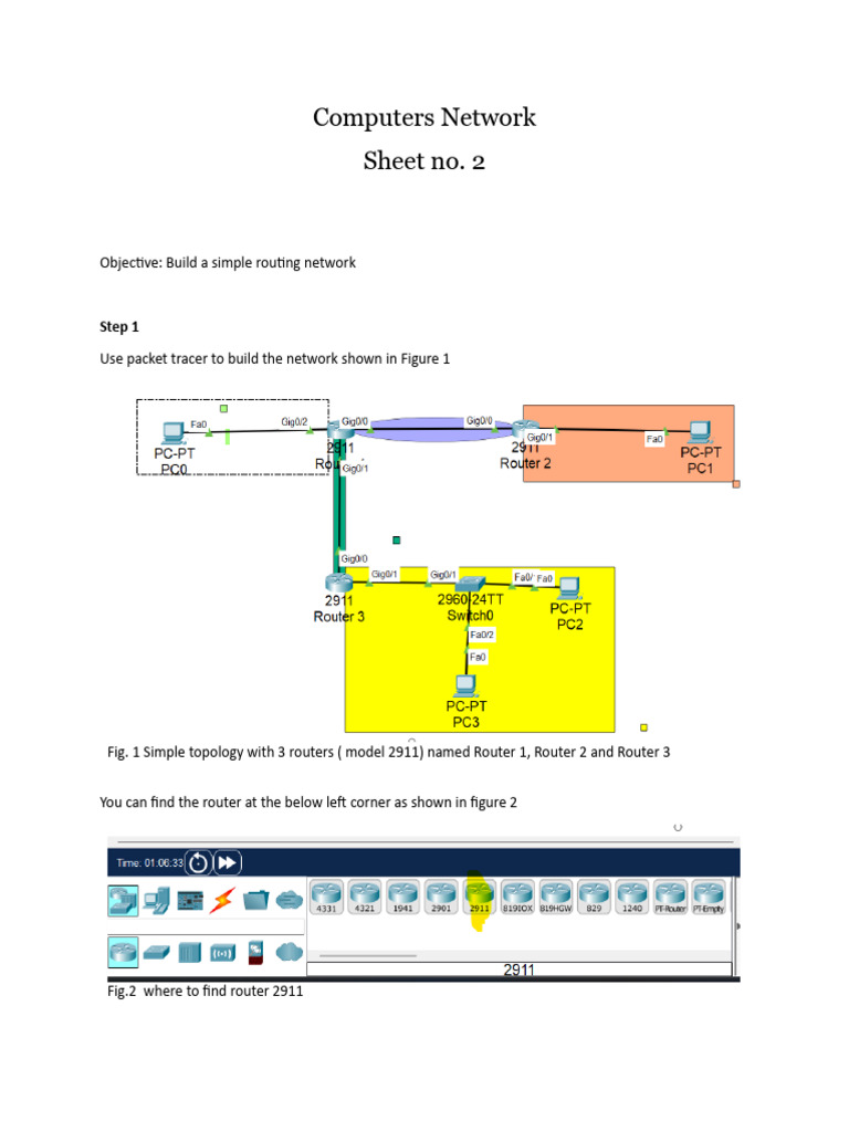 Simple Routing Network Setup Guide | PDF | Router (Computing) | Ip Address