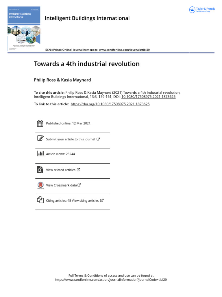 Ross & Maynard (2021) Towards a 4th Industrial Revolution | PDF ...