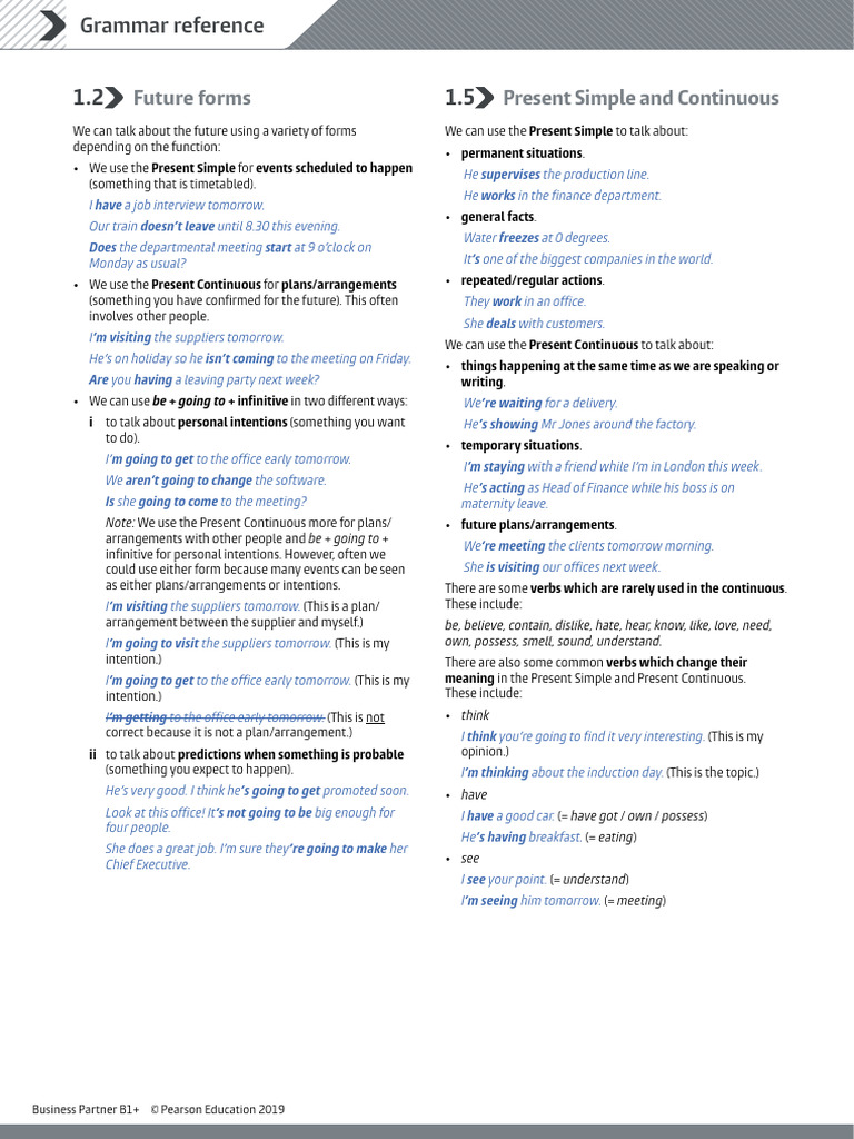 Future Forms and Present Tenses Explained | PDF | Linguistics | Grammar