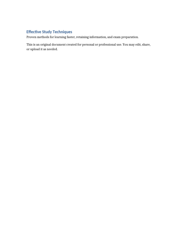 Effective Study Techniques for Success | PDF