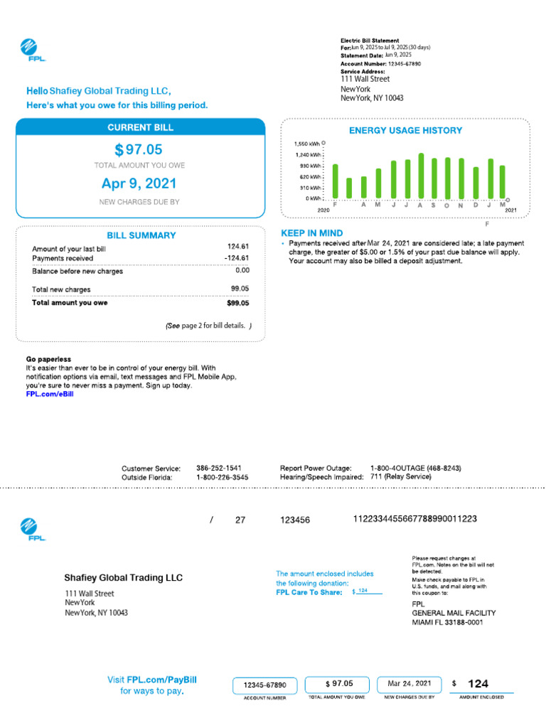 Utility Bill For Usa | PDF