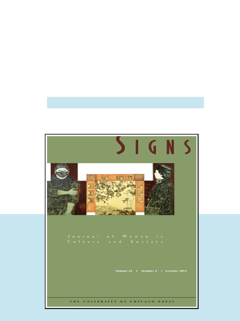 Signs Journal Of Women In Culture And Society Vol 44 No 4 Summer 2019 ...
