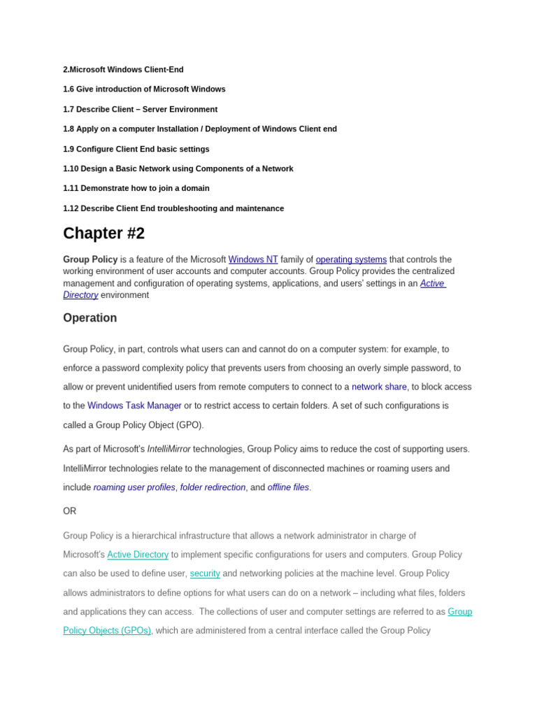 Ch#2 | PDF | Group Policy | System Software