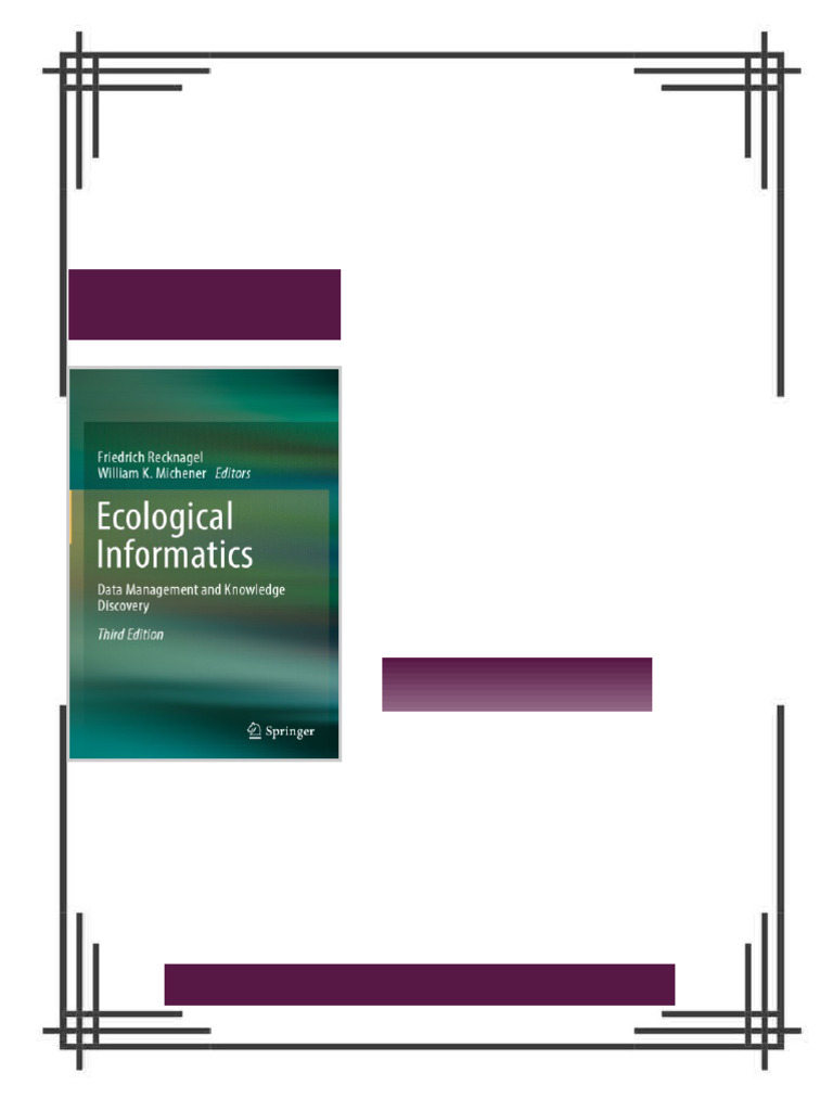 Ecological informatics data management and knowledge discovery Michener ...