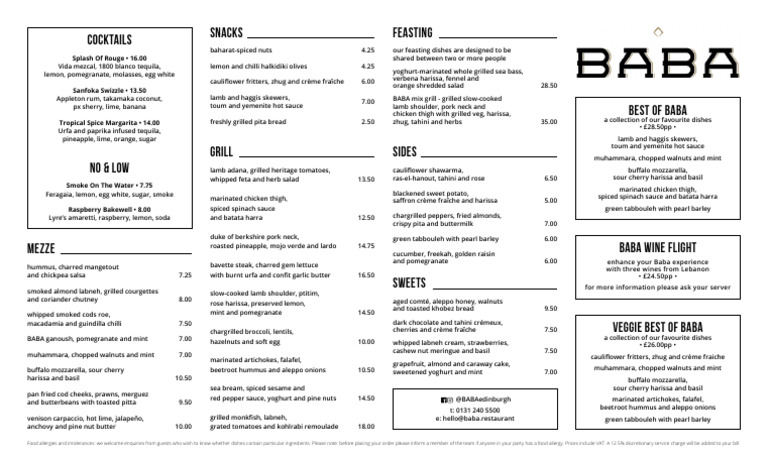 Baba MainMenu 1pp420x250 Jul25.v1 | PDF | Sauce | Cooking