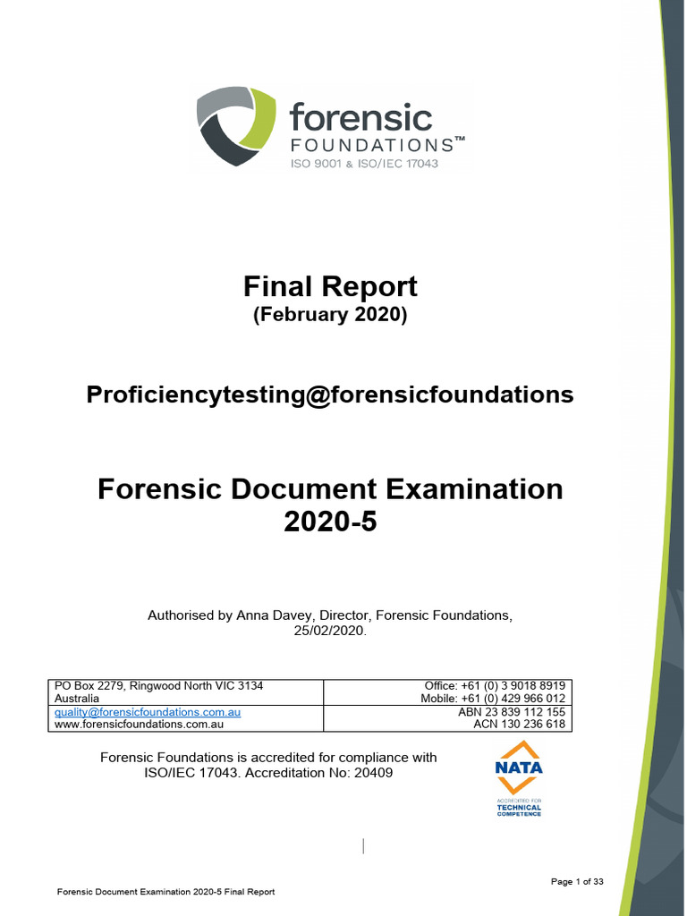 Forensic Document Examination 2020-5 Report | PDF