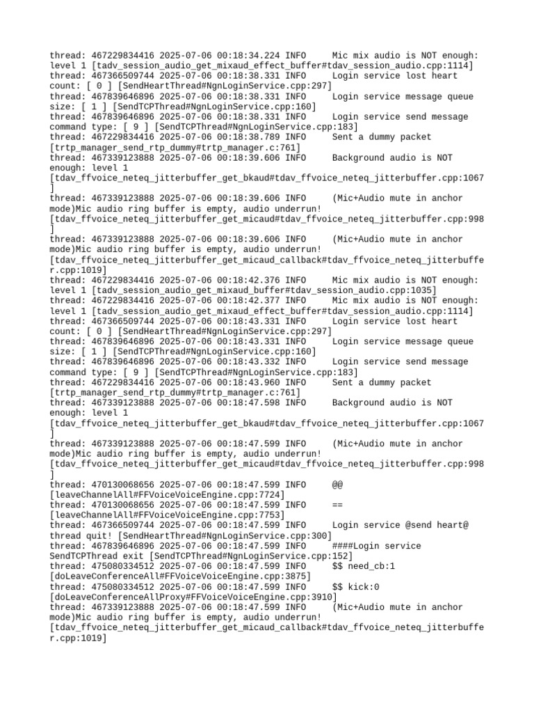 Audio Underrun and Login Issues Log | PDF | Computer Networking ...